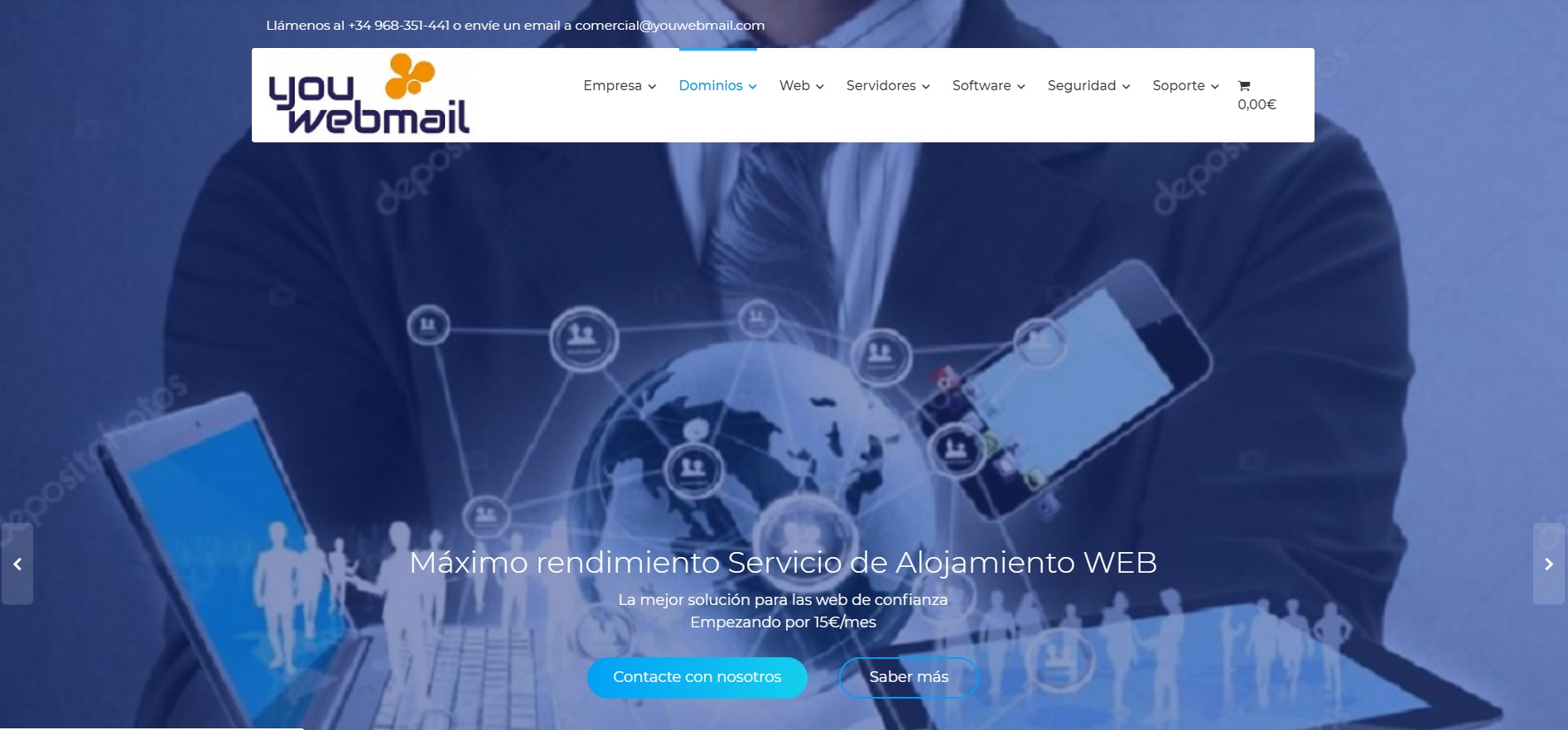 Después: diseño web profesional Youwebmail